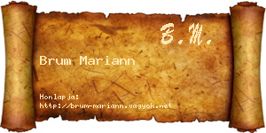 Brum Mariann névjegykártya