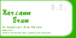 mariann brum business card